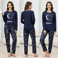 thumbnail image 6 of Cotton Pajamas Sets for Women 2pcs Long Sleeve and Long Pants Pajama Set Cute Print Pajama Set Womens Soft Loungewear Set with Pockets, S-XXL, 6 of 10