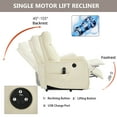 thumbnail image 5 of Power Lift Recliner Chair for Seniors, Massage and Heating, Heavy Duty, PU Leather, Christmas Gift, Thanksgiving Gift, Father's Day Gift, Mother's Day Gift, Beige, 5 of 8