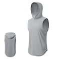 thumbnail image 2 of Hooded Tank Tops Men Lightweight Breathable Quick Drying Relaxed Fit Muscle Sleeveless Shirt Athletic Running Gym Tanks, 2 of 6