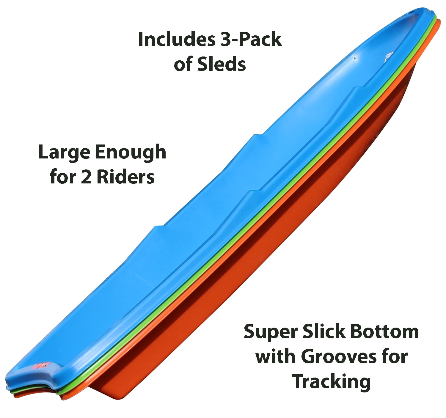 Flexible Flyer 3-Pack Snow Sleds - Blue, Green, Orange