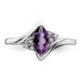 thumbnail image 5 of Sterling Silver Rhodium-plated Diamond & Amethyst Ring, 5 of 6