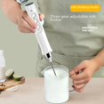 thumbnail image 3 of USB Rechargeable Manual Milk Frother & Egg Beater - Compact Handheld Foam Maker for Coffee, Easy to Clean, Space-Saving Design, Ideal Gift for Home Kitchen (Black), 3 of 5
