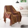 thumbnail image 2 of Bailu Sofa Throw Cotton Thread Knitted Blanket with Tassels Geometric Bohemian Sofa Cover Bed Blanket Home Decor (Color: 01, Size: 90x90cm 1 piece), 2 of 7