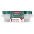 thumbnail image 1 of Rubbermaid TakeAlongs Food Storage Containers, 4-Cup Rectangle, Holiday Blue Spruce, 3-Pack, 1 of 4