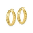thumbnail image 3 of Gem & Harmony 10K Yellow Gold Twisted Textured Hoop Earrings for Women, 3 of 6