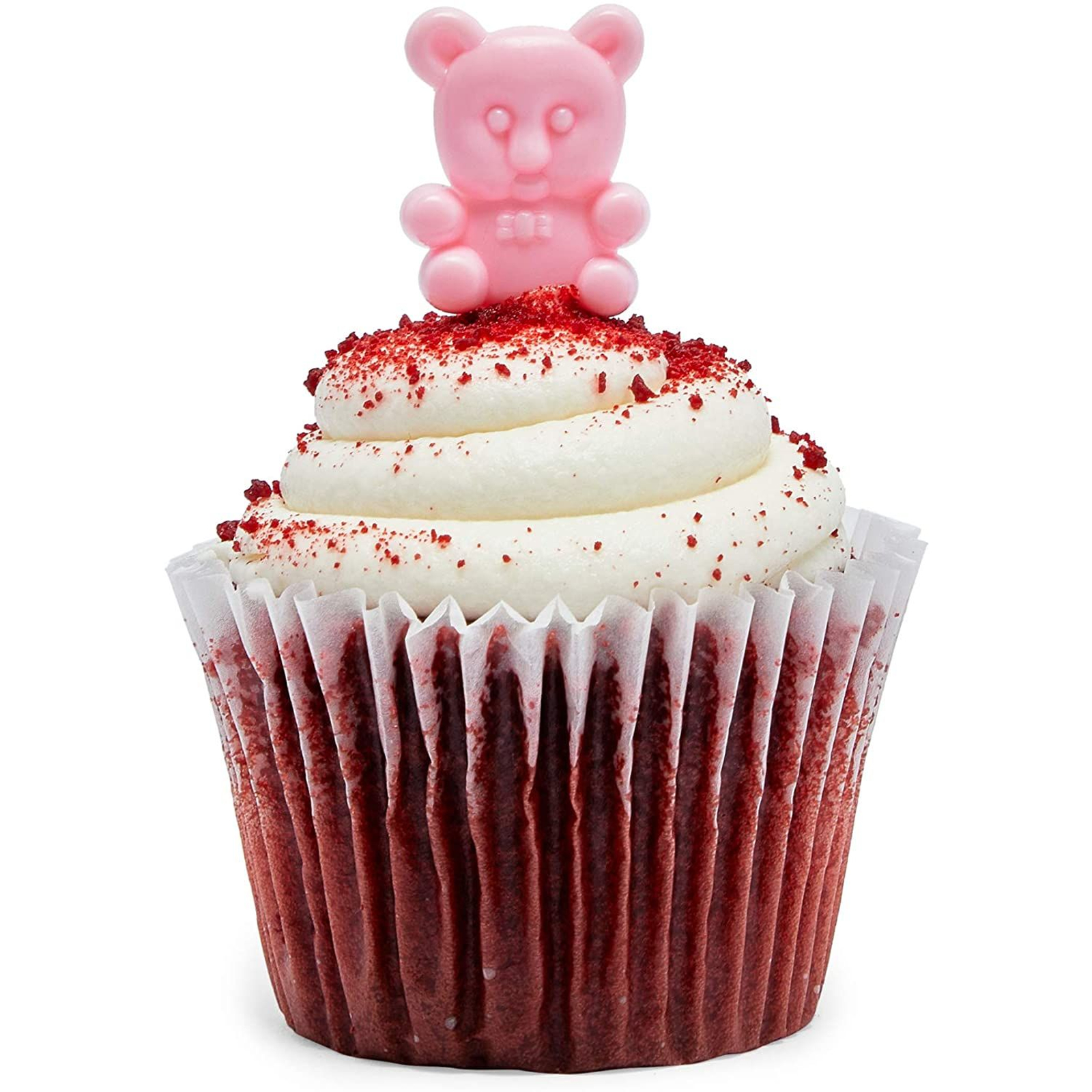 Buy 100 Pack Pink Teddy Bear Cupcake Toppers for Girl Baby Shower & 1st ...
