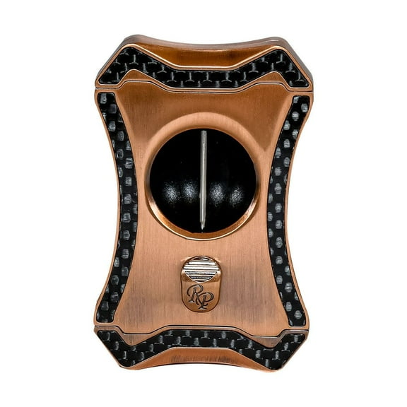 Rocky Patel Viper Cigar Cutter (V-Cut) - Copper and Black Carbon Fiber