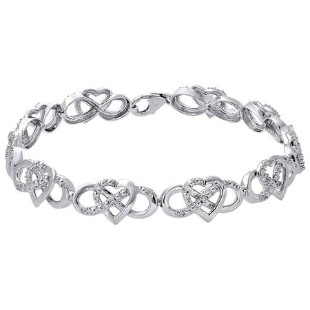bracelet heart infinity gold 10k shaped diamond 50mm ct link dialog displays option button additional opens zoom