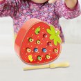 thumbnail image 4 of Juego de madera para atrapar gusanos, juego magnético suave para regalos navideños para niños (fresa), 4 of 6