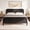 Black, variant on Solid Wood Platform Bed Queen Size with Headboard and Footboard, Mid Century Bed Frame, Wood Slats and No Box Spring Needed, Black