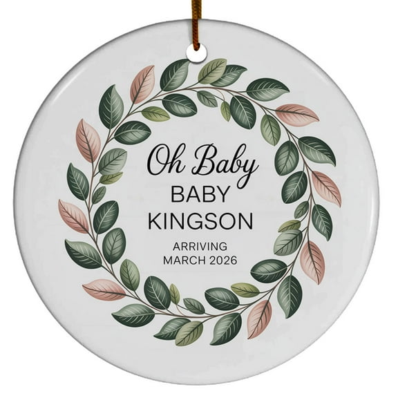 Merry Christmas Grandpa & Grandma Ornament, Year & Name Baby Coming 2026 Pregnancy Announcement Christmas Ornament Gift for New Grandparents