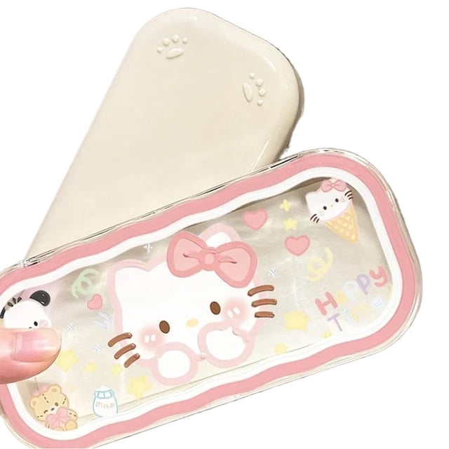 Cute Japanese Style Cartoon Transparent Wave Pattern Glasses Case