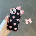 thumbnail image 2 of for iPhone 12 Pro Max Case Kawaii Phone Cases,Cute 3D Cartoon Black Silicone Phone Case with Pink Love Bow Soft Shockproof Protective Case Funny for iPhone 12 Pro Max Women Girls, 2 of 15