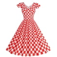 thumbnail image 2 of UPPADA Women's Classic Tea Dress Short Sleeve Swing Cocktail Party Dresses 1950s Retro Vintage Polka Dot 1950s Rockabilly Prom Midi Dress, 2 of 8