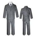 thumbnail image 1 of Boys Teens Party Formal Wedding Dark Gray Tuxedo 5pc Suits Set Size: 8 10 12-20, 1 of 4