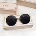 thumbnail image 4 of Women Frameless Polygon Sunglasses Resin Lens Metal Frame Cut Edge Ocean Gradient Tea Shade Stylish Eyewear Stylish, 4 of 4