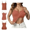 thumbnail image 2 of Weikingp Sleeveless Tops For Women Womens Casual Tops Camisole With Built In Bra Tank Tops For Women Spaghetti Strap Polyester Tank Tops For Women Brown XL, 2 of 8