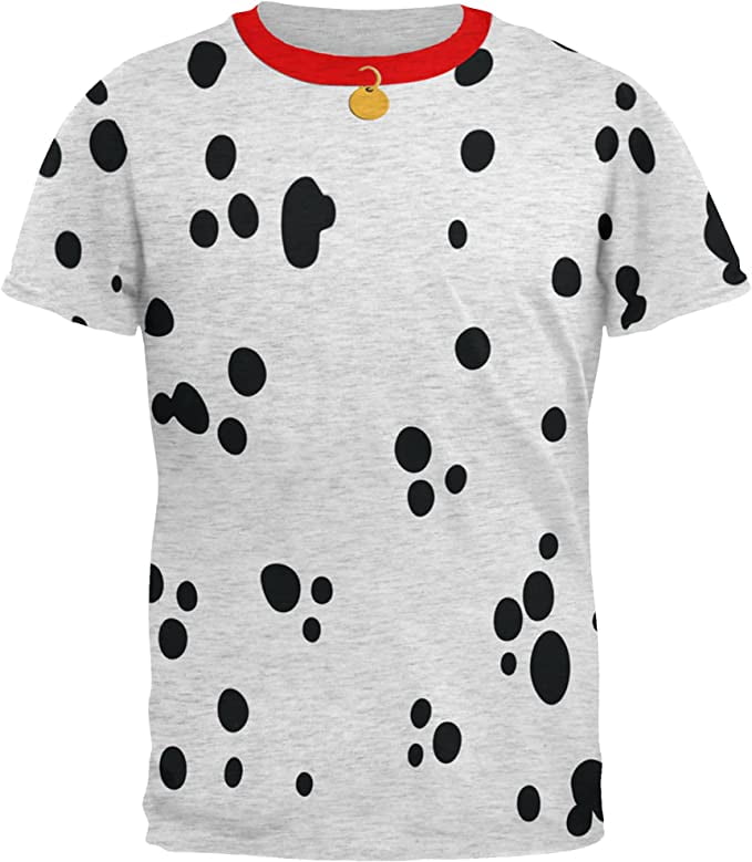 Halloween Costume Dalmatian with Red Collar Mens Long Sleeve