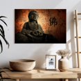 thumbnail image 3 of Elephant Stock Grunge Buddha Wall Art - Horizontal Canvas Wall Art - Living Room Wall Decor - Religion And Spirituality Canvas - Gray And Brown Decor - 24" x 16", 3 of 8