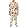 thumbnail image 3 of Salouo Baseball Sport Print Button-Front Long Sleeve Pajama Set for Men, Soft 2Pjs Men's Long Sleeve Sleepwear-Medium, 3 of 7