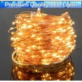 thumbnail image 6 of 2pc 200 White LED Solar Copper Wire String Led Strip Fairy Garland Outdoor Solar Powered Waterproof Garden Decorative Light - White Light, 6 of 6