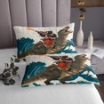 thumbnail image 3 of Erosebridal Bear Riding Dinosaur Coverlet Set King,Cartoon Wildlife Bedding Set,Animal Decor,Ultra Soft,3 Pieces, 3 of 5