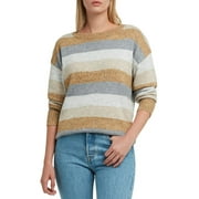 H Halston Womens Drop Shoulder Ribbed rm Crewneck Sweater