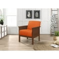 thumbnail image 4 of GZXS Upholstered Armchair Accent Chair with Wide Seat and Wood Frame Retro Lounge Reading Chairs for Bedroom/Living Room/Balcony, Orange, 4 of 4