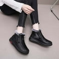 thumbnail image 6 of FRSASU Winter Boots Women's Boots Winter Imitation Leather Thickened Plush Elderly Shoes Anti-skid Women's Shoes Black 6.5(38), 6 of 9