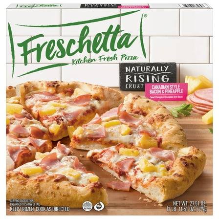 Freschetta Canadian Bacon and Pineapple Naturally Rising Crust Frozen Pizza, 27.5 oz