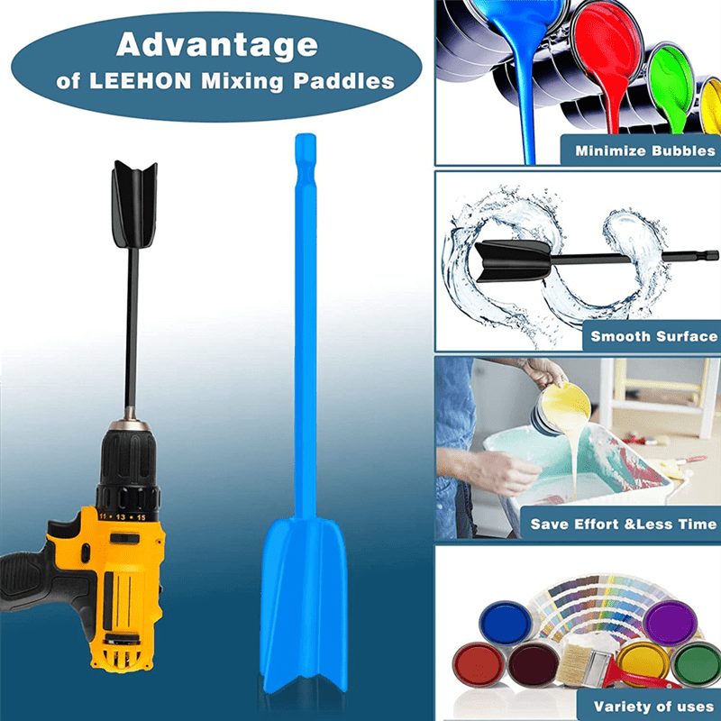 Resin Mixer Epoxy Mixer Paddles 4 Reusable Reusable Paint and Resin