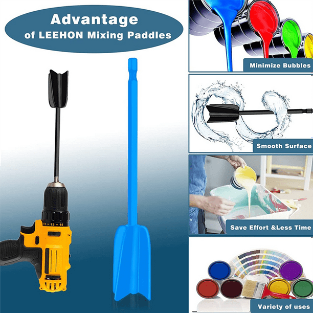 Resin Mixer Epoxy Mixer Paddles 4 Reusable Reusable Paint and Resin