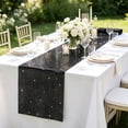 thumbnail image 3 of BSJJY Table Runner Polyester Mirror Sequin Checkered Shiny Glitter Party Decor for Wedding Birthday Banquet Home Table Setting Black, 3 of 5