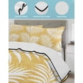 thumbnail image 4 of Quilts Twin Size Bedding Set, Palm Leaves Yellow Lightweight Quilted Comforter, Summer Botanical Coastal Tropical Soft Reversible Bedspread Coverlet with Pillow Covers for All Season, 68" x 86", 4 of 7