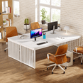 thumbnail image 5 of Tribesigns 78.74" Extra Long Computer Desk 2 Person Desk, Double Long Desk with Heavy Duty Metal Frame for Home Office, White, 5 of 7