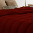 thumbnail image 3 of 1 Piece Luxury Long Box Pattern Comforter By D.N.G. BEDDINGS Premium Super Soft, All Season, 800 Thread Count, 100% Egyptian Cotton, Super King Size Burgundy Color, 3 of 5