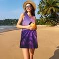 thumbnail image 3 of KLL Lavender Field Sunset Pattern Womens Summer Dresses 2025,Loose Round Neck Sleeveless Sundresses Tank Dresses with Pockets, 3 of 7
