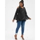 thumbnail image 4 of Tallas de campana con capas de hombro abiertas de talla grande Rosegal  Blusas Tallas Grandes, 4 of 5