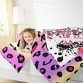 thumbnail image 4 of Manfei Chic Moth Butterfly Full Comforter Set,Purple Leopard,Pink Splatter,3-Piece Ultra Soft, 4 of 8