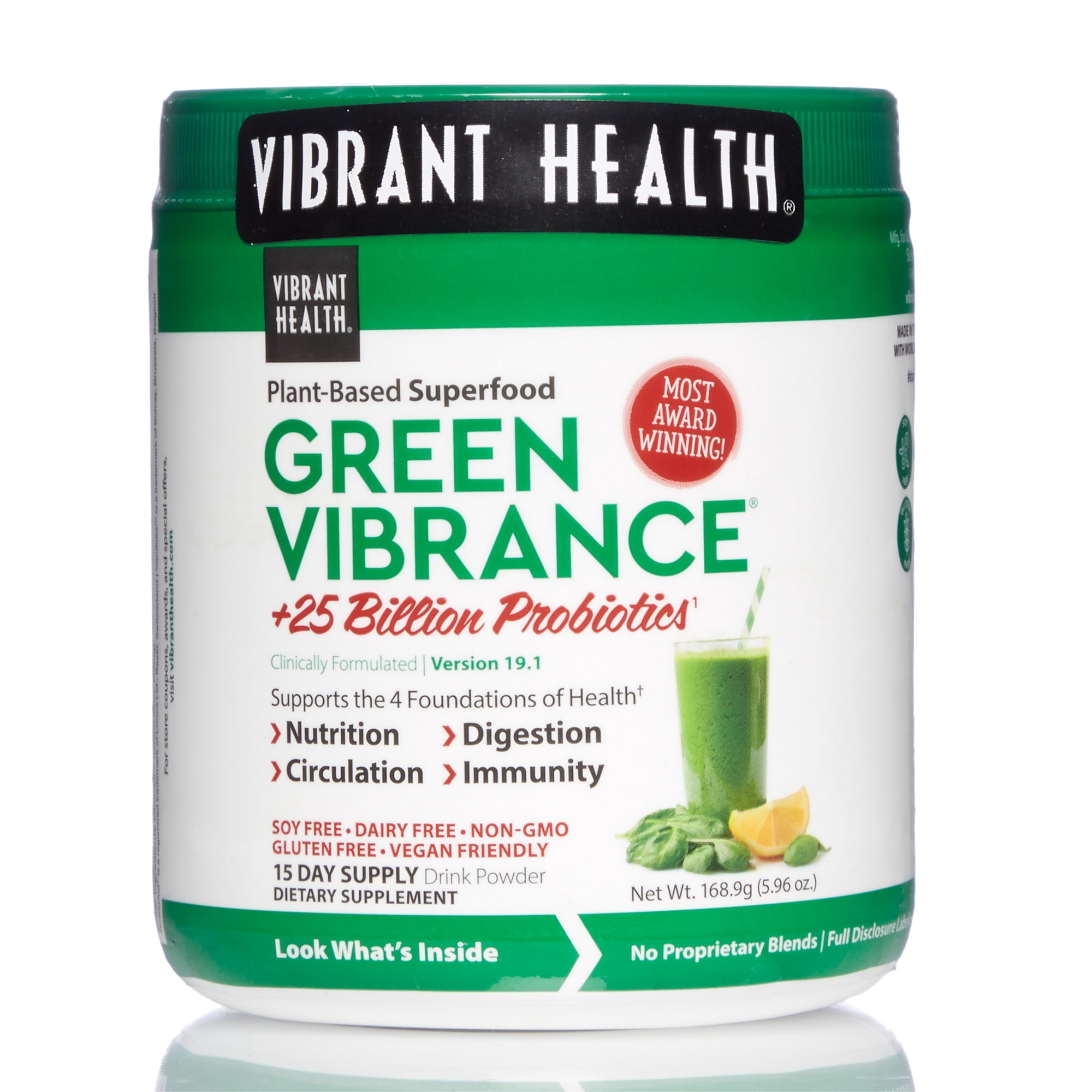 Vibrant Health, Green Vibrance, Vegan Superfood Powder, 15 Servings