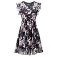 thumbnail image 5 of Gvmfive Women Floral Print Ruffled Short Sleeve Midi Dress, 5 of 5