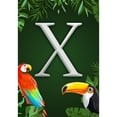 thumbnail image 3 of America Forever Tropical Bird Summer Monogram Garden Flag Letter X 12.5 x 18 inches Parrot Toucan Palm Leaves Double Sided Vertical Outdoor Yard Lawn Decorative Coastal Garden Flag, 3 of 5