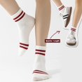 thumbnail image 4 of CoCoMangos Novelty Socks For Women - Striped Retro Mini Crew Sporty Calf Casual Cotton Ankle Socks, 4 of 7