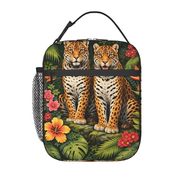 Ropical Leopard Jungle Lunch Bag Portable Thermal Lunch Box for Men and Women