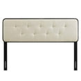thumbnail image 3 of Pemberly Row Tufted King Fabric and Wood Headboard in Black/Beige, 3 of 9