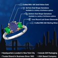 thumbnail image 2 of Gem Stone King 925 Silver and 10K Yellow Gold Blue Lapis and Green Nano Emerald and Lab Grown Diamond Engagement Ring for Women | 2.86 Cttw | Oval 9X7MM | Birthstone | Size 7, 2 of 6
