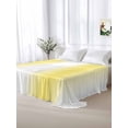 thumbnail image 5 of Lemon Yellow White King Size Flat Sheet, Wrinkleproof & Fadeproof Cooling Flat Bed Sheet Only, Gradient Vertical Stripes Geometric Breathable Soft Bedding Top Sheets 105 x 98 Inches, 5 of 8