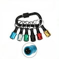 thumbnail image 2 of 6pc Aluminum Alloy Keychain Screwdriver Extension Rod Set with Quick-Release Ball Lock System, Mountaineering Buckle, 500g Load Capacity, Push-Unlock Socket Design for One-Handed Operation, 2 of 8