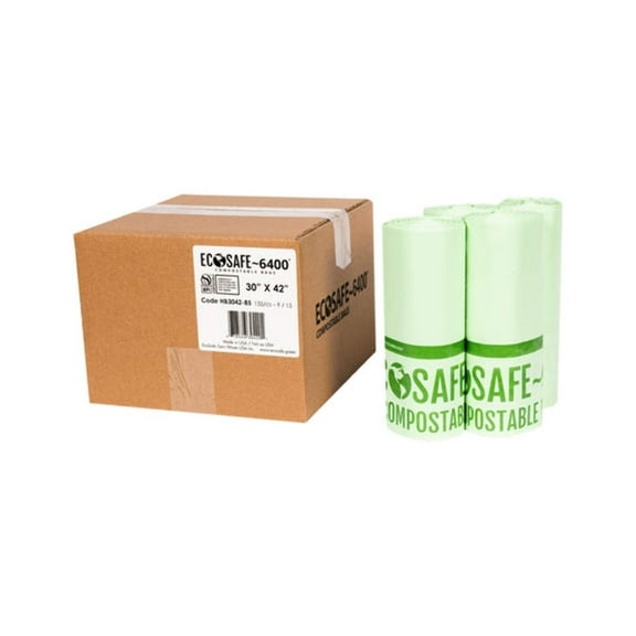 Ecosafe-6400 Trash Bags, Grn, PK135 HB3042-8