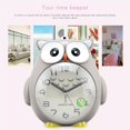 thumbnail image 2 of stanreset Cute Owl Shaped Silent Night Light Alarm Clock Bedside Bedroom Snooze Function Silence Clock for Kids No.3, 2 of 6